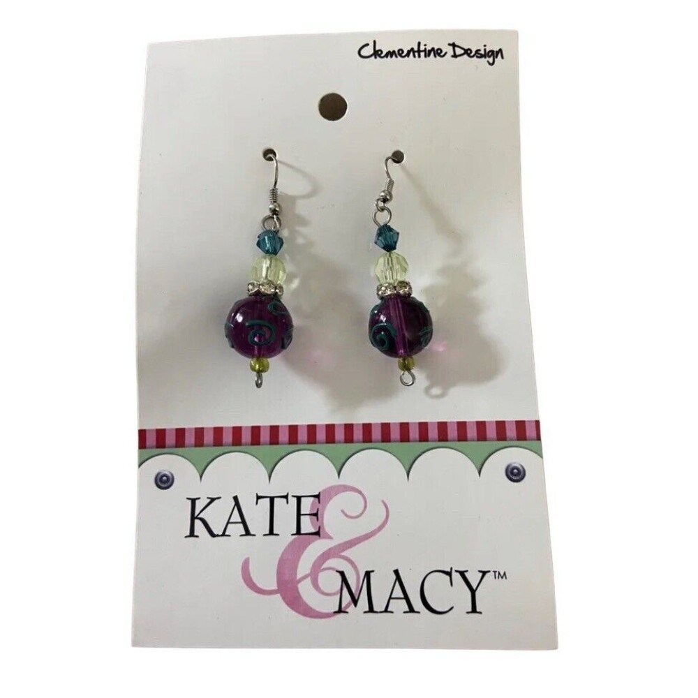 Kate & Macy Clementine Design Dazzling Dragonflies Earrings Purple Jewelry